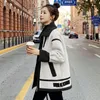 Women's Jackets Coat Autumn And Winter Clothes 2021 Splicing Plush Motorcycle Medium Long Small Fragrance