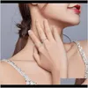 Jewelryxquisite Sier Renk Aşk Kalp Yüzük Kadınlar Için Düğün Nişan Yıldönümü Zirkon Mektubu 8 Şekil Infinity Takı Bırak Teslimat 20