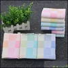 Textiles Home & Gardenwholesale Double Gauze Childrens Towel Cotton Color Check Face Wipes 25 50Cm Can Be Customized Logo Drop Delivery 2021