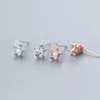 Klasyczne musujące AAA Cyrkon Podwójna Warstwa Gwiazdy Stud Kolczyk dla Kobiet 925 Sterling Silver Fashion Ear Pin Fine Jewelry 210707