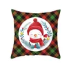 Jul Röd Grön Plaid Pillowcase Santa Claus Peach Skin Pillow Cushion Hem Pillowslip Decorations 10 stilar JJB11240