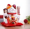 10 Inch Handicraft Waving Hand Lucky Cat Fortune Cat Gift Maneki Neko Welcoming Feng Shui Crafts Money Box Home Store Decoration 210607