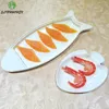 Fish Plates Restaurant Dinner Dish White Special-Shaped A5 Melamine Imitation Porcelain Dinnerware Western Tableware