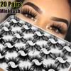 20 пар, установленные 25 мм смешанные стили 3D Mink Faily Eshielashes Natural Long Lashes Wispies