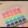 Notions Tools Apparel Drop Delivery 2021 25Pcsset Empty Bobbins Sewing Hine Spools Colorful Plastic Case Storage Box Needlework Tool For Brot