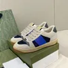 Groene mannen rode schoenen sneakers screener dames sneaker met runner streep vuile ontwerper lage lederen outdoor casual sport trainers bqpo