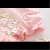 Pagliaccetti Tute pagliaccetti Baby Maternità Drop Delivery 2021 Summer Dress Battesimo Born Girl Clothes Pink Kids Flower Dresses For Girls Wedding