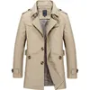Bolubao män mode jacka kappa våren männen Casual Fit Wild Overcoat Jacket Solid Färg Trench Coat Man 210927