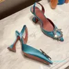 Designer Womens Sandales hautes chaussures à talons pointues pointues Toesl Crysta Sandale Sandale FOISSEMENTS SUPPORTS 10 cm STRAPE DE BACK THEEL 20211936757