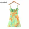 Multicolor Floral Print Sling Dress Women Sexy Sleeveless A-line Mini Vestido Mujer Holiday Summer Beach Short Robe 210430