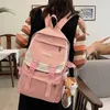 Patchwork Color Women College Student Backpack Large Capacity Travel Rucksack Book Schoolbag For Teenage Girl Boy High Quality Y0804