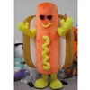 Halloween Hot Dog Mascot Kostym Högkvalitativ Tecknad Plush Anime Tema Karaktär Vuxen Storlek Julkarneval Födelsedagsfest Fancy Outfit