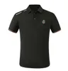 2022g Mens camisetas Luxo polo novo clássico listrado bordado camisa de algodão branco preto designer polo