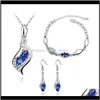Pulseira, colar jewelrybracelet sier conjuntos de cristal brincos pingente colares braceletes para as mulheres moda jóias por atacado drop deli