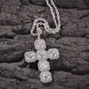 Hip hop croix pendentif cuivre incrusté de zircon simple hommes et femmes pendentif collier marée marque clavicule chaîne