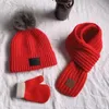 Berets baby hatt höst och vinter barn halsduk set boys tjejer söt stickad ull mode designer för barn