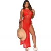 Dames badmode dames bikini set cover up dames beha ondergoed en gewaden zomer mode sexy bandage mesh strandjurk 2022