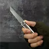 1Pcs 4 Styles Top Quality Flipper Folding Knife D2 Steels Stone Wash Blade Stainless Steel Handle Ball Bearing EDC Pocket Knives