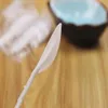 Engångsplast Vit Scoops Folding Sked Glass Pudding Scoop med individuellt paket