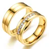 Rostfritt stål par ring guldfärg bröllop dating ringar för kvinnor män finger smycken gåva g1125