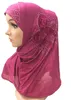 Hijab kvinnor blomma keps spetsbön muslim head cover wrap scarf en bit islamisk huvudduk sjal Ramadan niquabs turban