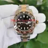 最高品質BPF腕時計腕時計40mm 126711 126711Chnr Cerachrom Bezel GMTルートビール2台2813動き機械自動メンズウォッチ