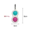 Push Bubble KeyChain Kids Vuxen Roman Simple Toy Toys Key Rings Finger Bubble Toy Bag Pendants 4 Färger H34NST53889466