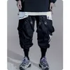Ropa de hombre Multi zona de guerra funcional pantalones con patas de viento gran bolsillo casual cinta Harajuku moda monos vestido de calle 210715