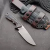 Nouveau couteau droit tactique M27 fort haut de gamme Z-wear Drop Point 6.5mm Lame Full Tang G10 Poignée Couteaux à lame fixe de survie en plein air avec cuir Kydex