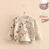 Printemps automne/hiver 2-10 ans cadeau d'anniversaire de noël pour enfants manches raglan gris manteau floral enfants sweat bébé fille 210529