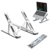 Creative Folding Bracket Aluminum alloy Stand 10-15.6 inches Laptop Mounts 6-position adjustable height Portable Holder for Desk laptops cooler