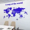 European Type World Map 3D Acrylic Wall Stickers Crystal Mirror for Office Sofa TV Background Decorative 211124