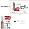 London Double-decker Bus Wall Stickers Removable Sticker Creative Art Mural Home Decor Decoration Large adesivo de parede 210420