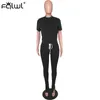 FQLWL Casual Two Piece Set Women Sweatsuit Summer Outfits For Women Crop Top and Pants Female Tracksuit Ladies Matching Sets X0428