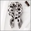 Szaliki Kapelusze, Rękawiczki Moda Moda Aessories Dot Print Office Małe Włosy Neck Hijabs Foard Summer Silk Scarf Square Kobiety Szale i Drop