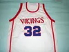 32 MAGIC JOHNSON vikings HIGH SCHOOL Basketball Jersey Personalize qualquer nome e número