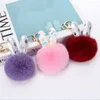 Faux Fur Keychain Pompon Soft Rabbit Ears Bags Hang Key Chain Pendant Balls Key Ring Bag Pendant Gift Car Pendant Llaveros