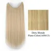 22 26 pouces Boucle Droite Micro Anneau Extensions de Cheveux Synthétique Haute Température Soie Trame 17 Couleurs FL015