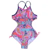 One Pieces 11-16 Years Summer Africa Style Children Girls Bikini Set Teen Print One-Piece Swimsuit Beach badkläder för flicka