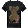 Homens camisetas Diamante Homens Camiseta Kawaii Roupas Teddy Bear Mens Camisetas Manga Curta Casual Algodão Viajando Tops Plus 5XL2273