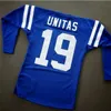 00980098Goodjob Men Youth women Vintage Johnny Unitas 1970 3/4 SLEEVE Football Jersey size s-4XL or custom any name or number jersey