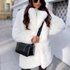 Kadınlar Kış Sıcak Sahte Kürk Matar Kalın Kadınlar Orta -Long Palto Yatak Dönüşü Kadın Lady Pure Renk Kalın Peluş Peluş Ceket Olması Gerekir