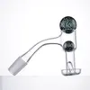 Quartz Banger met naadloze lassen platte bovenkant en afgeschuinde rand OD 20 mm in 10 mm 14 mm 45 90 graden met TERP Slurper -blender en glazen knikkers met robijnparels