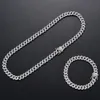 9mm mannen vrouwen hiphop Cubaanse link kettingen ketting armband kubieke zirconia iced out rock ropper punk choker chain hoge kwaliteit volledige koper bling sieraden goud zilver