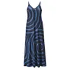 Kvinnor Klänning Ärmlös V-Neck Striped Bohemian Dresses For Plus Size Sexig Black Blue Long Girls Summer 210513