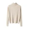 Turtleneck Twist Sweater Loose Pullovers Shirt Kvinnors Pullover Höst Vinter förtjockad Solid Färg Överdimensionerad Topp 210420