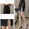 Kjolar kvinna faldas mujer moda slim sexig split mini kjol hög midja svart penna kjol kontor arbete kvinna kjolar d161 210426