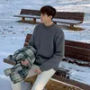 IEFB осень зимний софлет комфортабельный о-шеи свитер мужская корейский модный свободный мохэр толстый kintwear Pullovers 9y4763 210524