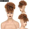 Perucas sintéticas afro puff cabelo bun rabo de cavalo cordão com franja curto kinky encaracolado abacaxi pônei cauda clipe em envoltório updo8887294