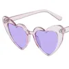 Gafas de sol retro de moda Gafas de sol unisex Heart Geatless Anti-UV Spectáculos Marco de gran tamaño Adumbral